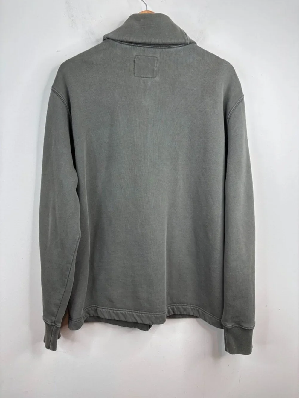 J Crew Vintage Fleece Shawl Collar Cardigan Mens XL Sage Green Cotton Pockets